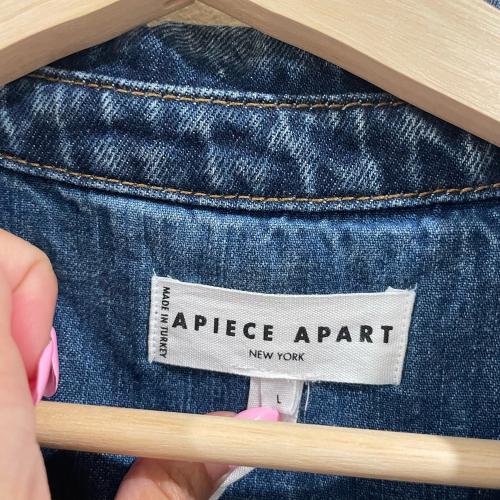 APIECE APART Oversized Denim Button Up Jacket Size Large - Picture 7 of 14